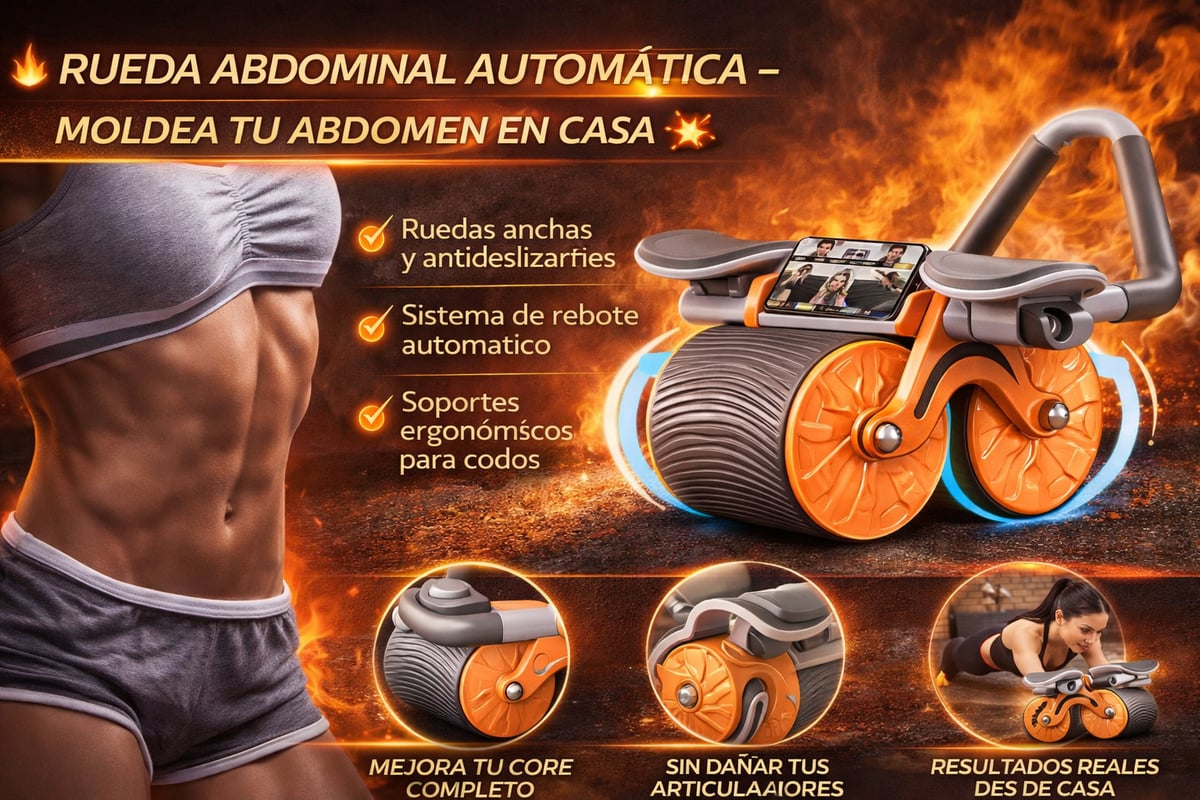 🔥 RUEDA ABDOMINAL AUTOMATICA PRO CON REBOTE INTELIGENTE 💪+ ENVIO GRATIS