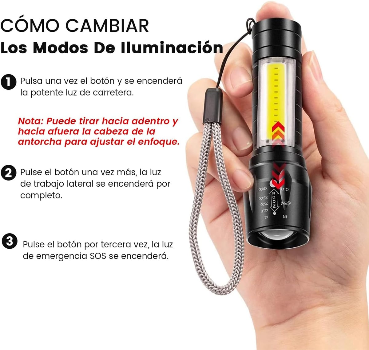 🔦Linterna Tactica Led Recargable Usb 511  PAGA 1 Y LLEVA 2