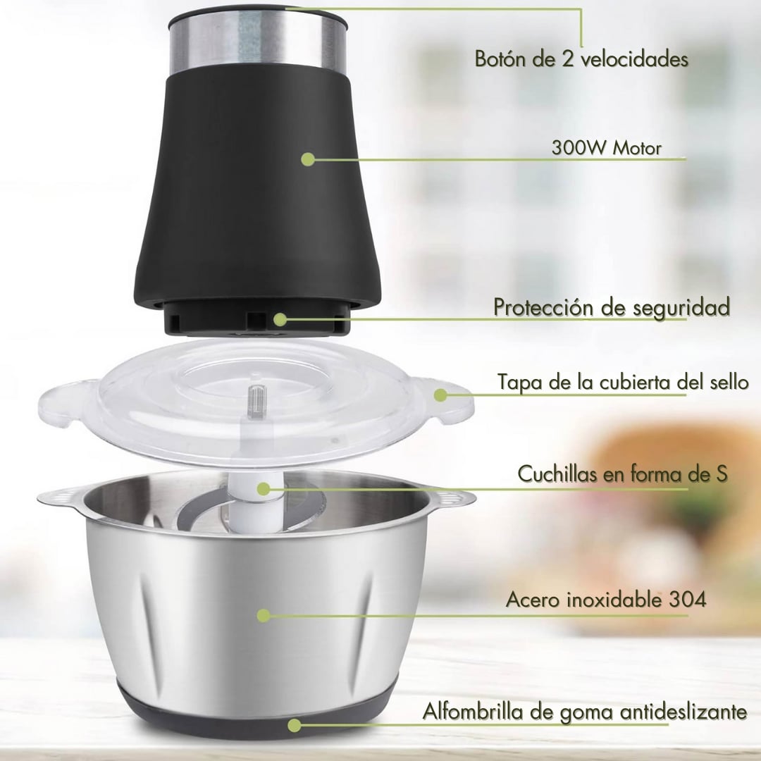 Molino Picador Eléctrico 2L 🔌 – Carne, Verduras, Ajo, Chile y Más 🌶️