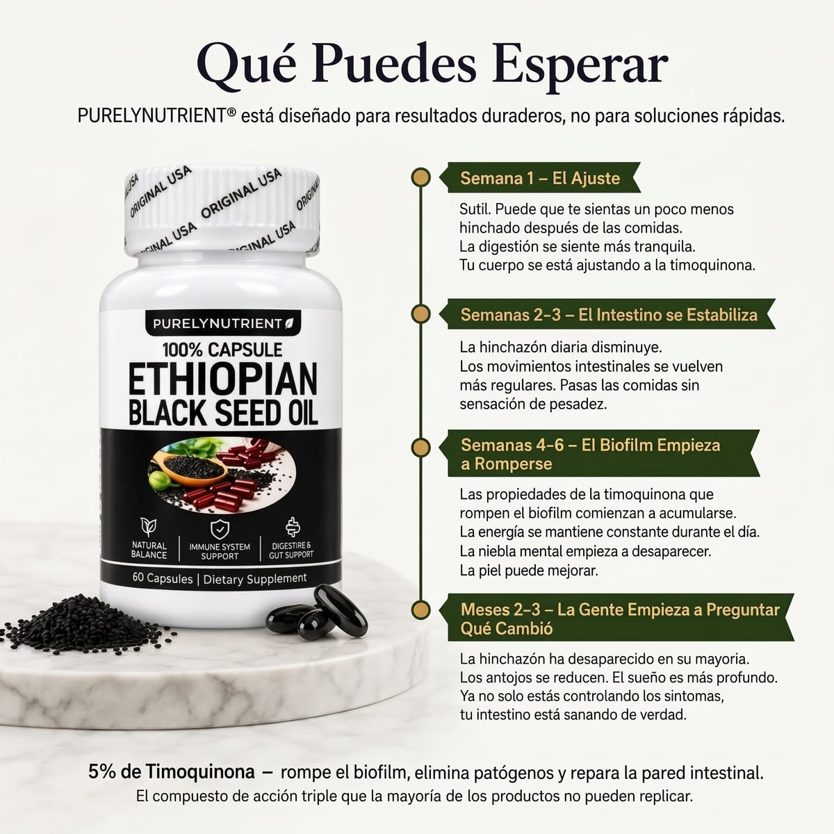 PurelyNutrient Aceite de Semilla Negra de Etiopía 4.64% Timoquinona