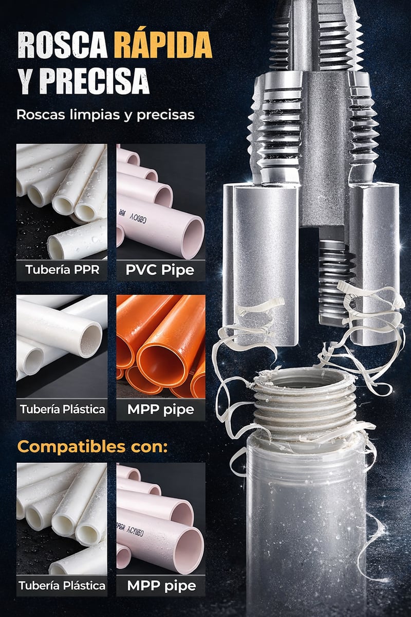 ROSCADO PERFECTO PVC/PPR —PACK de 2 Roscas (½ y ¾)