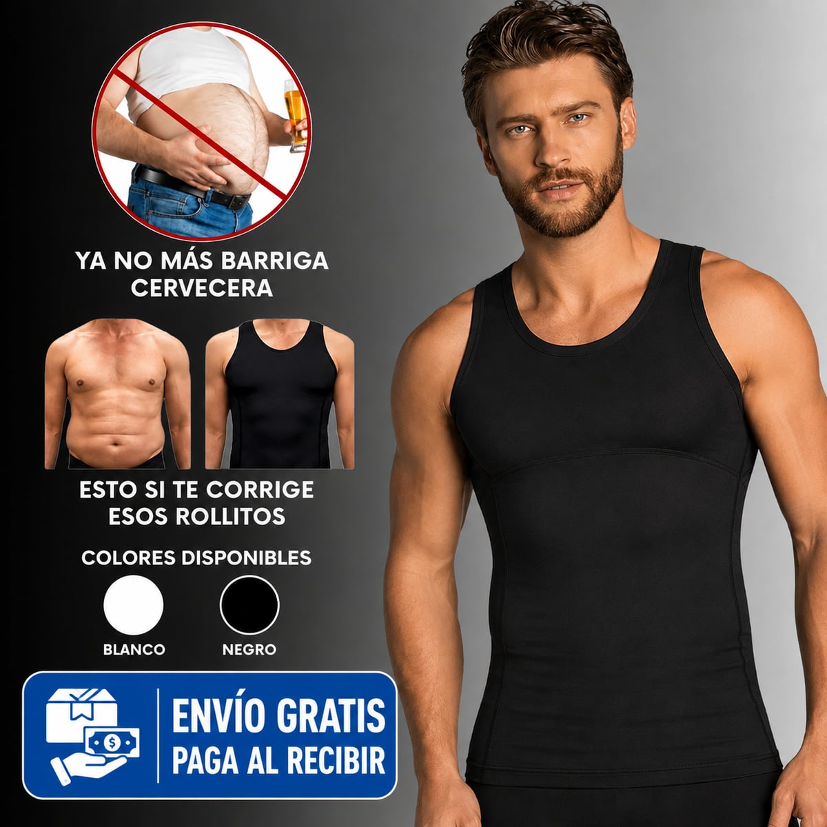Man Fit™ Camiseta de Compresion - Luce en Fuerte, Delgado y Sexy todos los dias
