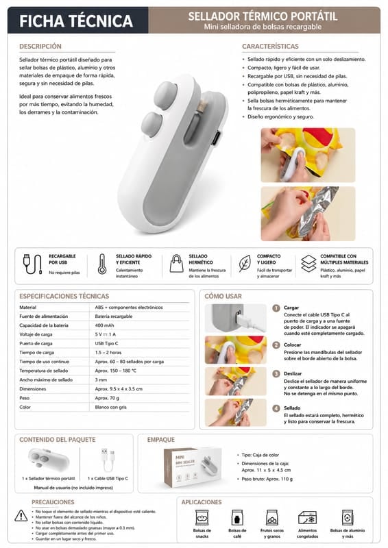 PROMO 2X1 SELLADOR PORTATIL