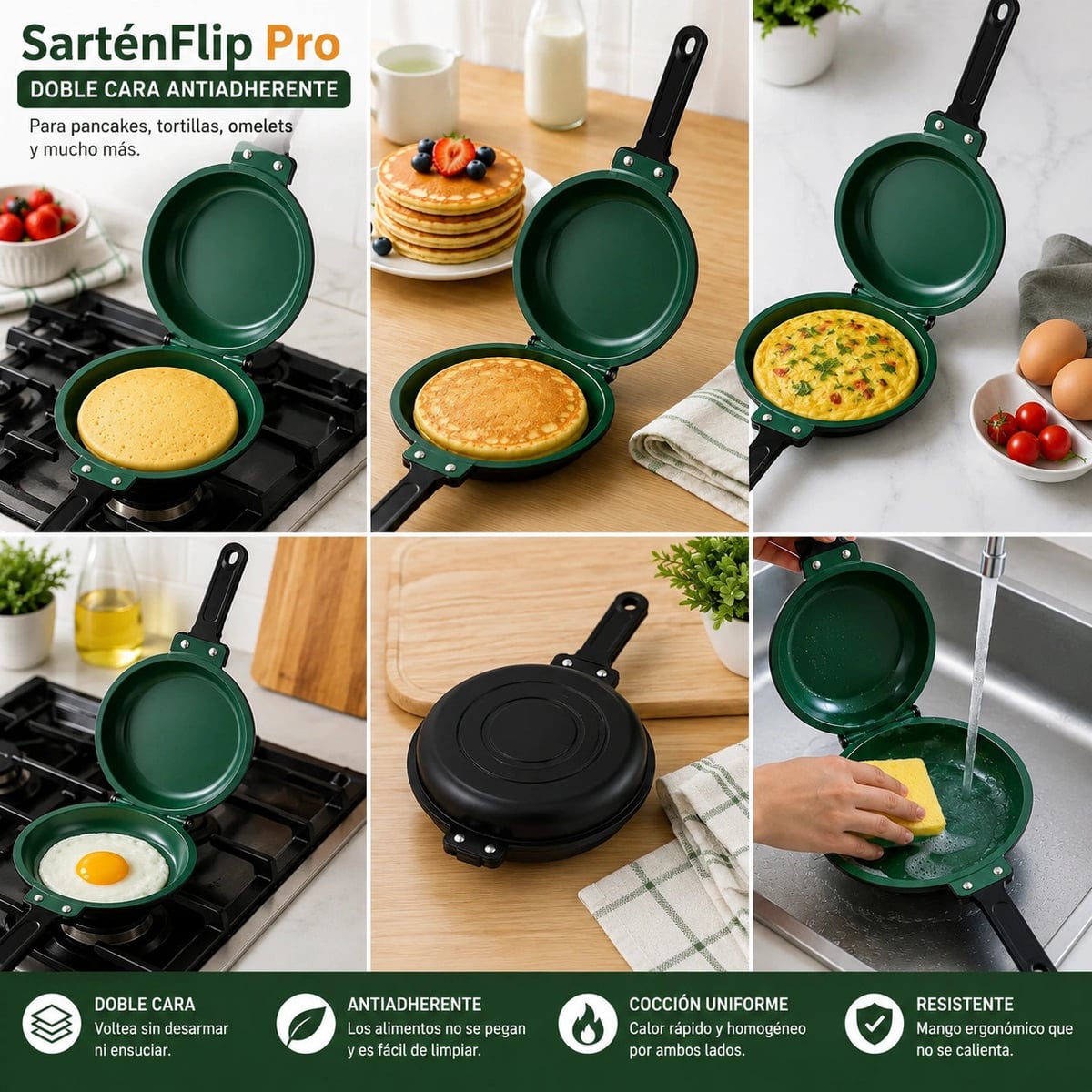 SarténFlip Pro - Dos Lados, Un Solo Movimiento