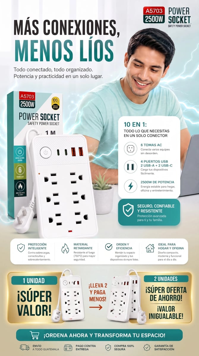 ConectaPro™ 10 en 1 | Más Conexiones, Menos Desorden