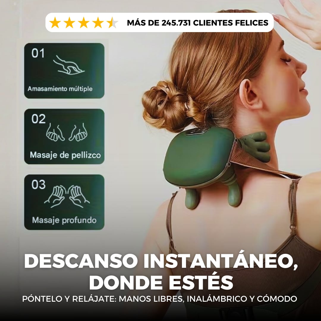 Adiós tensión del cuello: masaje profundo + calor inteligente