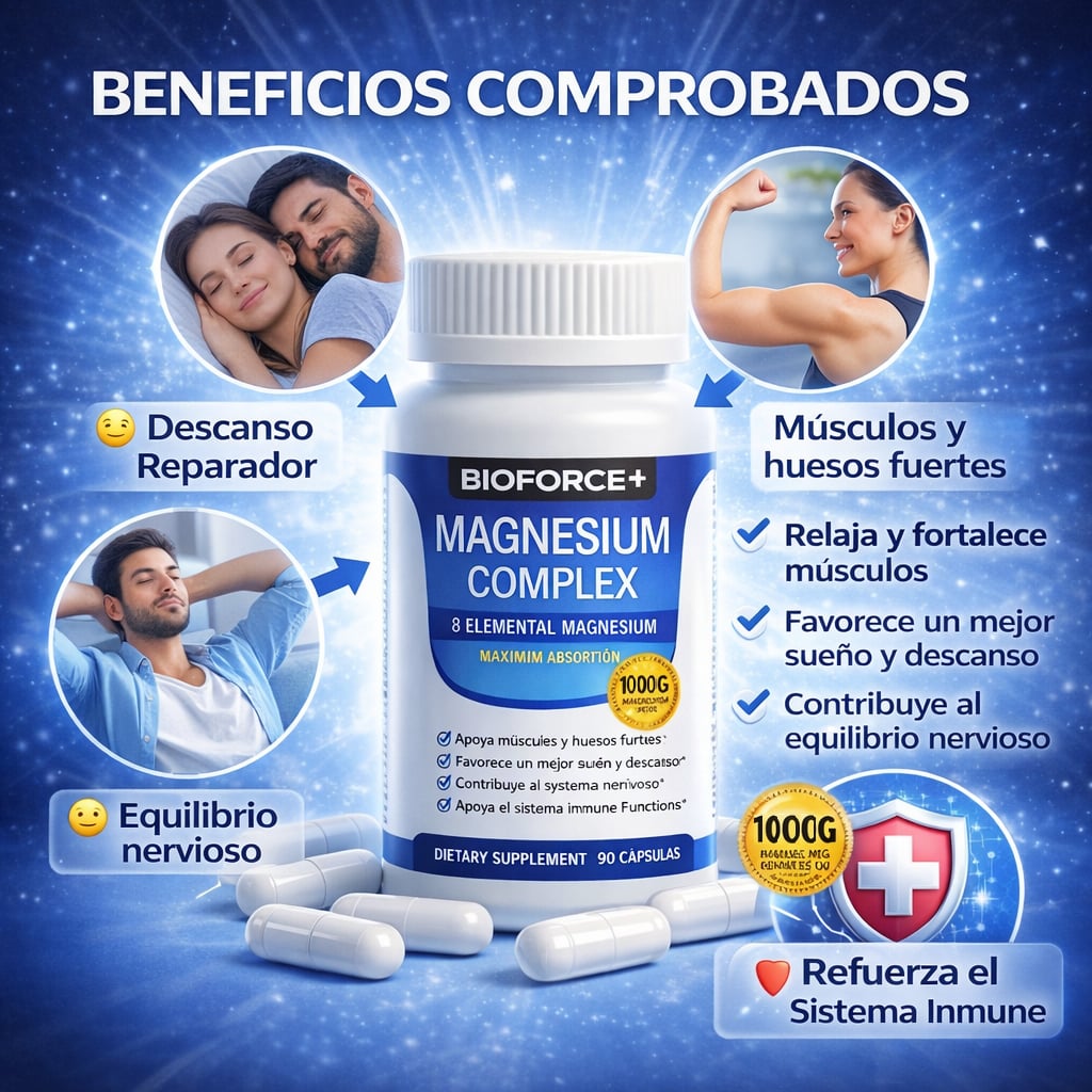 Magnesium-Complex™ 1000mg – 90 cápsulas Original | Energía, descanso y recuperación 💊