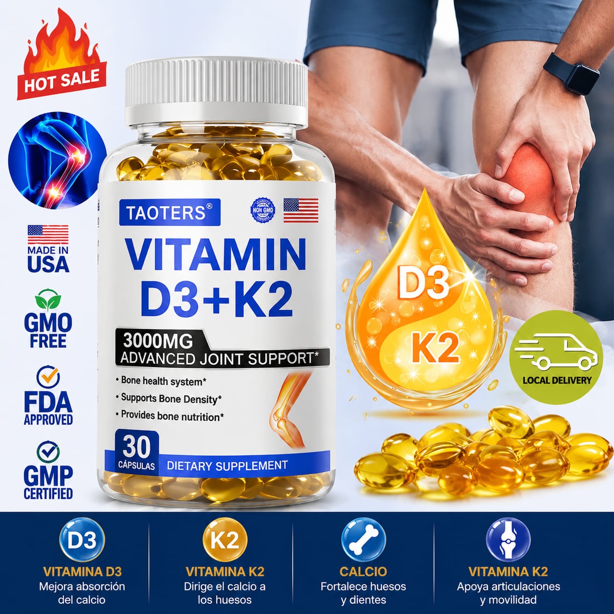 VIT D3+K2 - MÁS MOVILIDAD Y SOPORTE PARA TUS HUESOS+ Envio Gratis