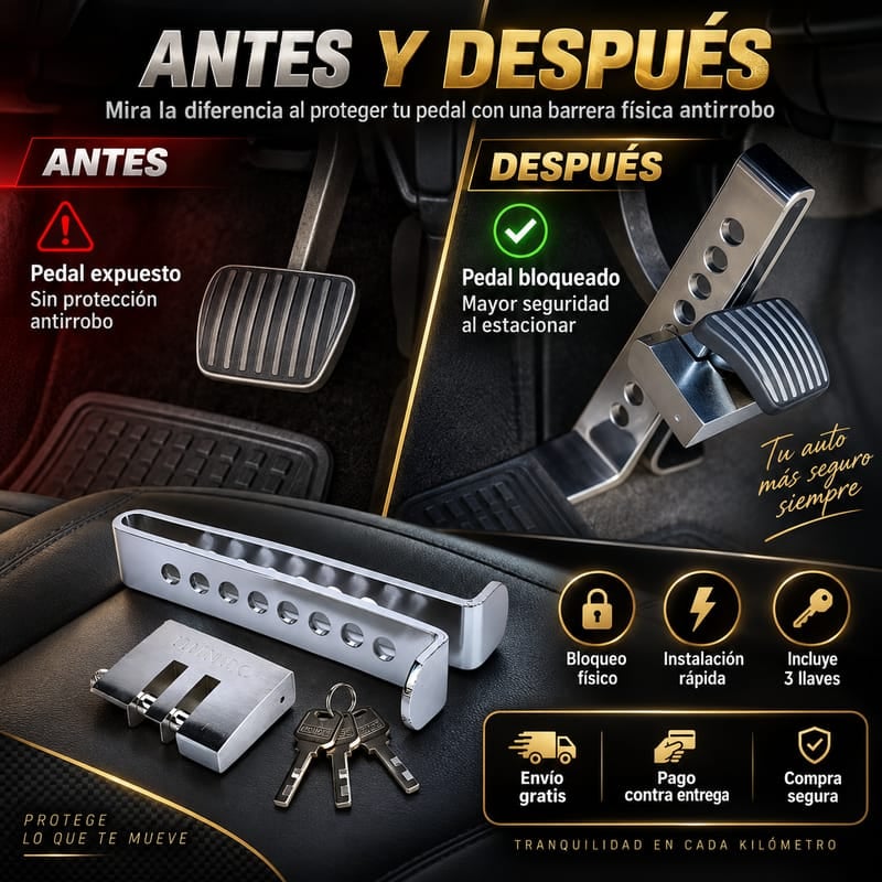 🔐 TRABA PEDAL ANTIRROBO🔐🚗