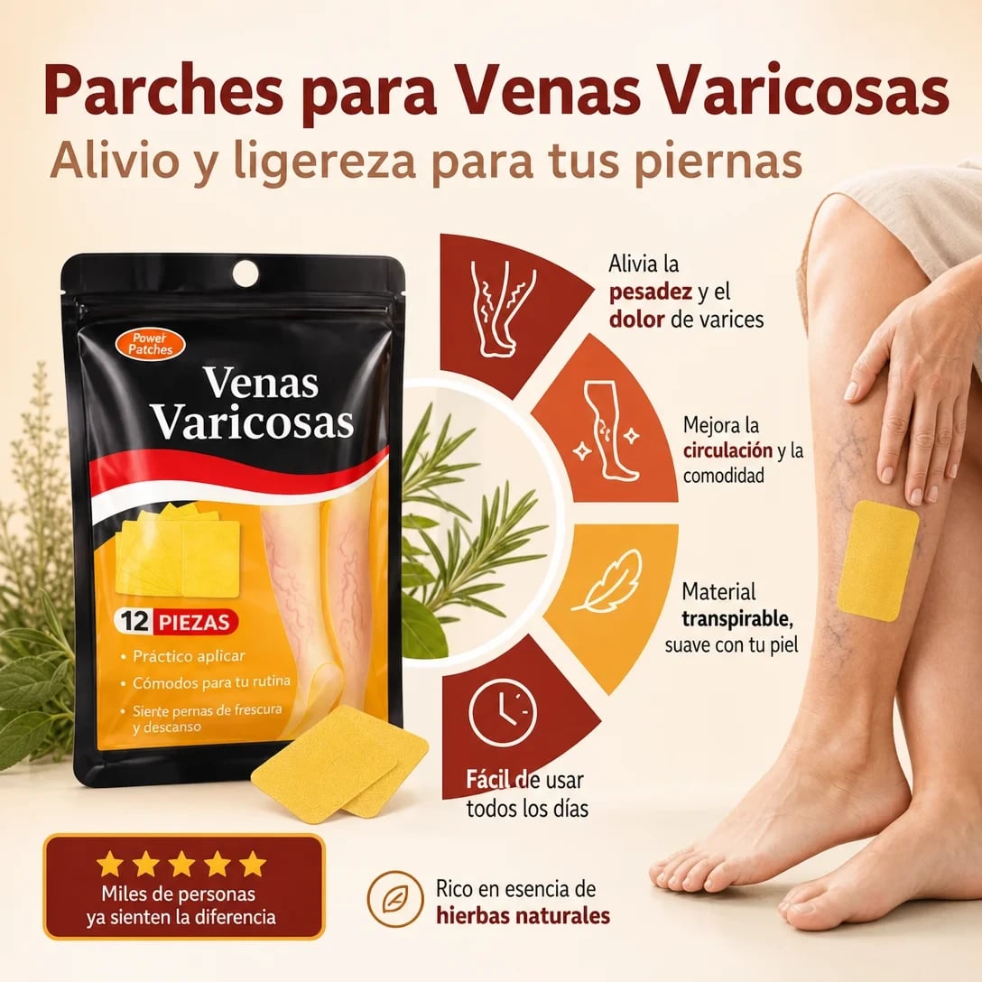PARCHES PARA VARICES 2X1 24 PARCHES - ALIVIA EL CANSANCIO DE TUS PIERNAS