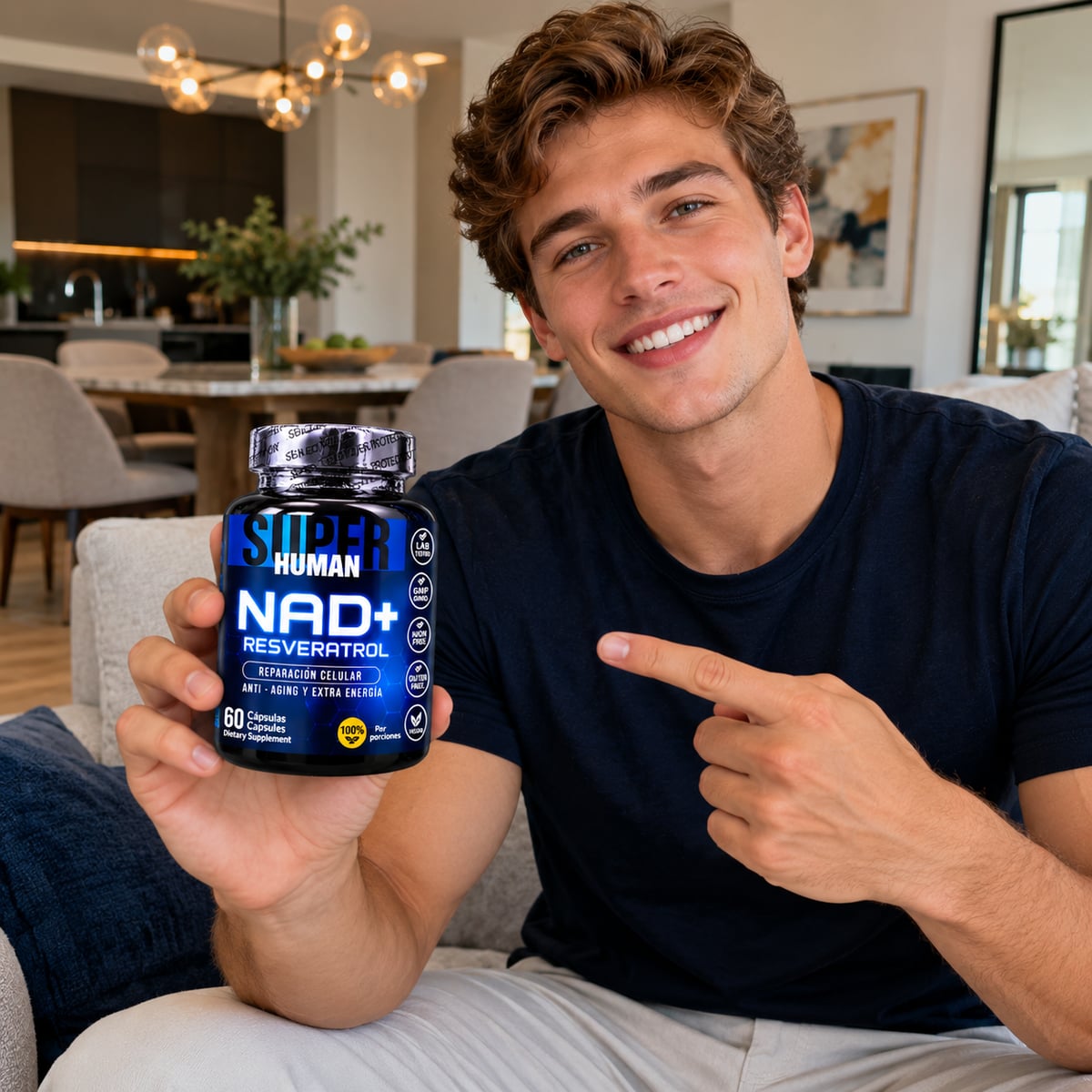 NAD+ Resveratrol,Super Human,RENUEVA TU VIDA DESDE ADENTRO