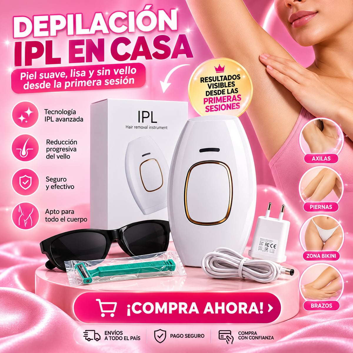 💖 Depiladora IPL de Luz Pulsada – Tecnología de Depilación en Casa💖