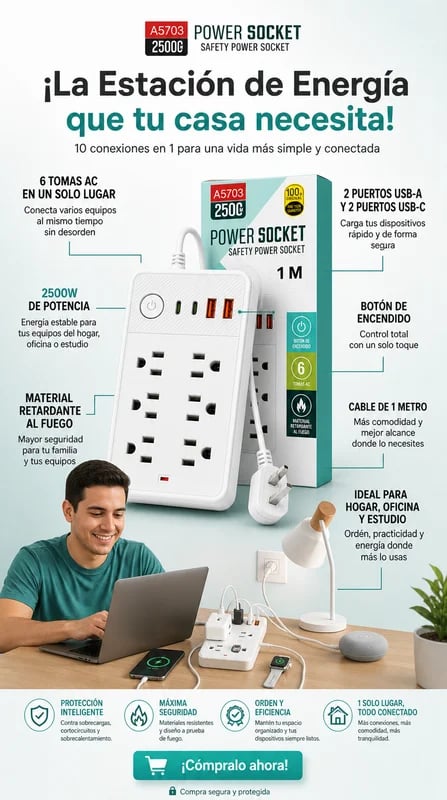 ConectaPro™ 10 en 1 | Más Conexiones, Menos Desorden