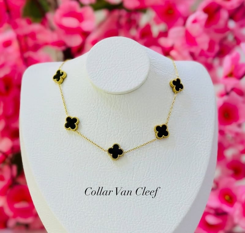 Collar Van Cleef balin Italiano de 6mm en Oro Laminado 18k con Garantía de por vida