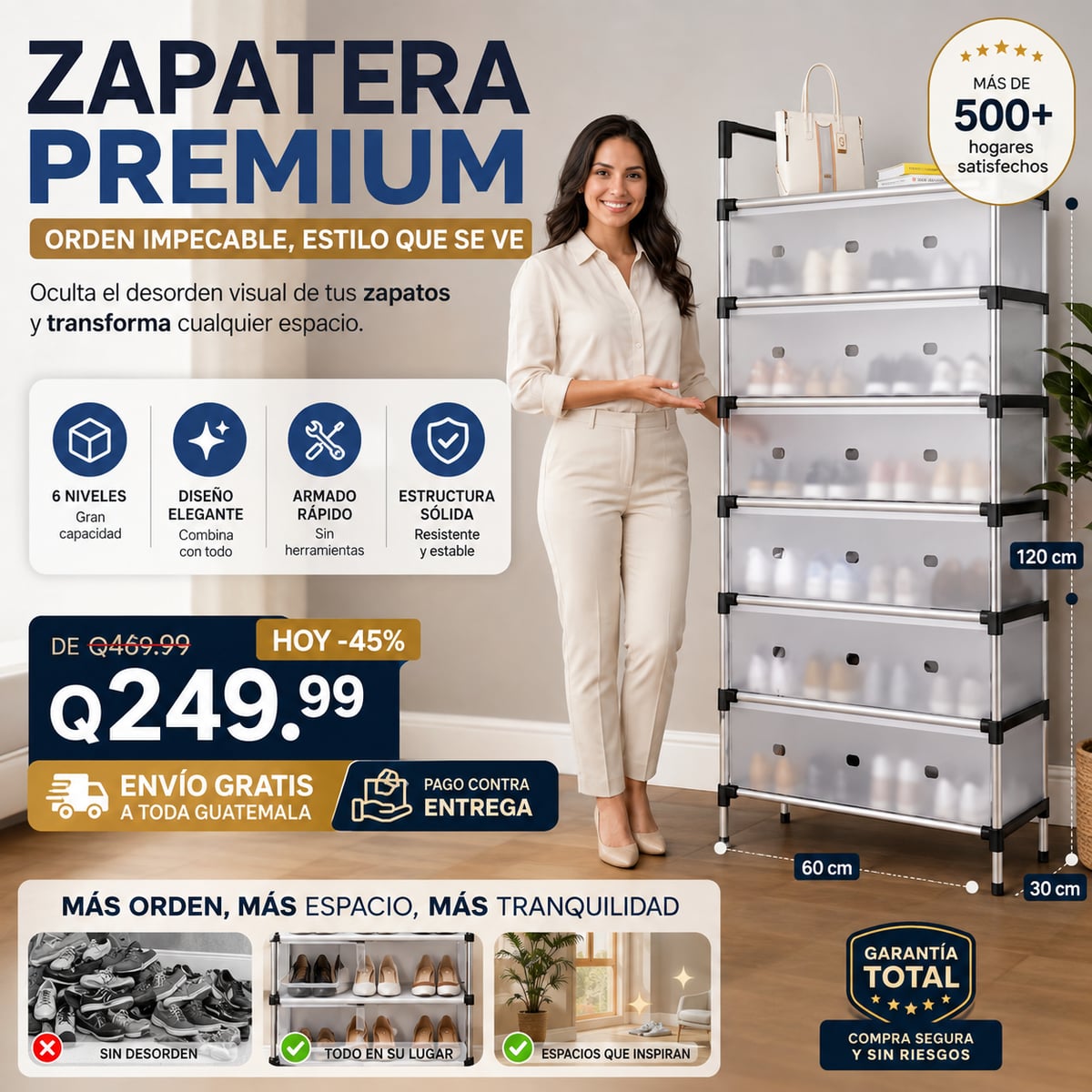 Zapatera Premium de 6 Niveles | Organizador de Zapatos Antipolvo con Gran Capacidad + ENVIO GRATIS 🎁