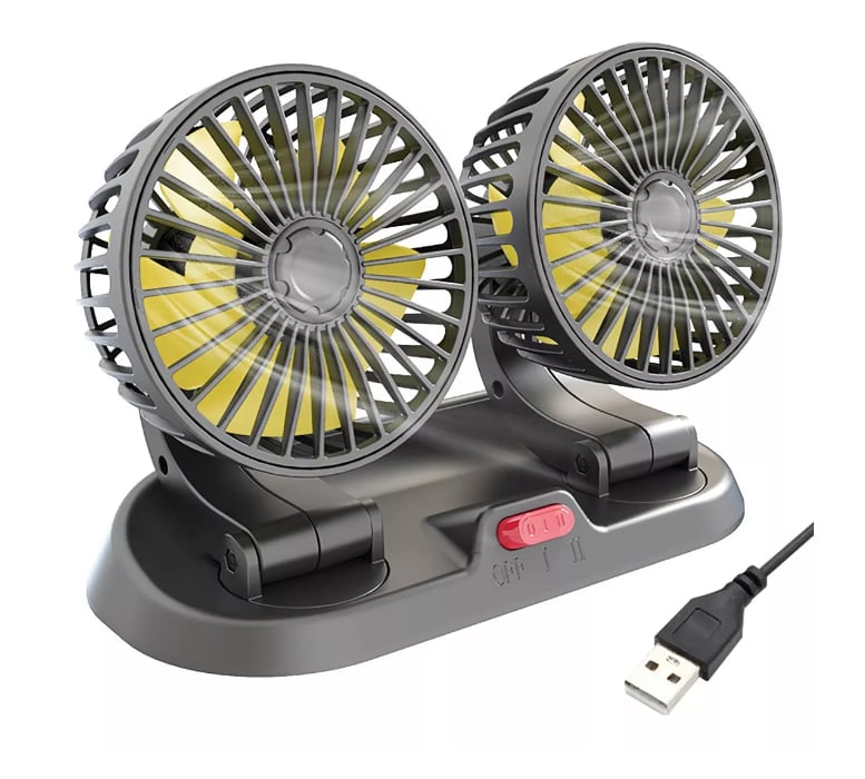 Ventilador Doble Para Auto Para Asiento Delantero/Trasero - Ventilador Esencial Para Pasajeros Con Regulación De Velocidad + ENVIO GRATIS