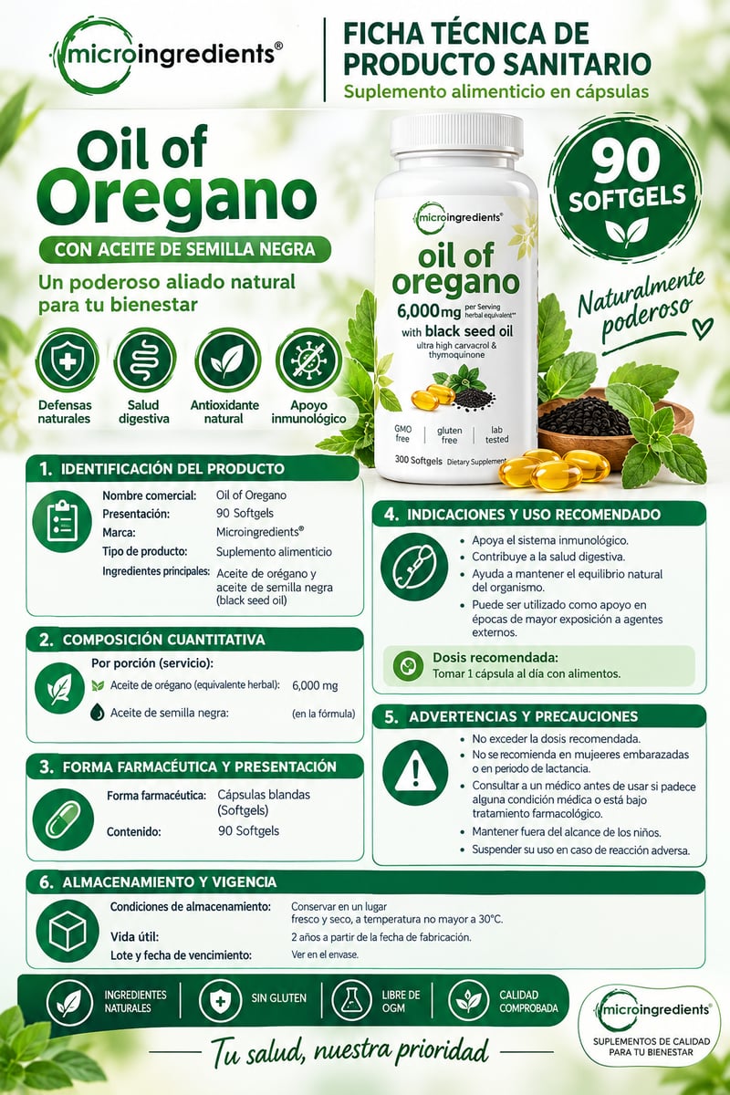 Aceite de Orégano El Antibiótico Natural 90 Softgels - Envío Gratis