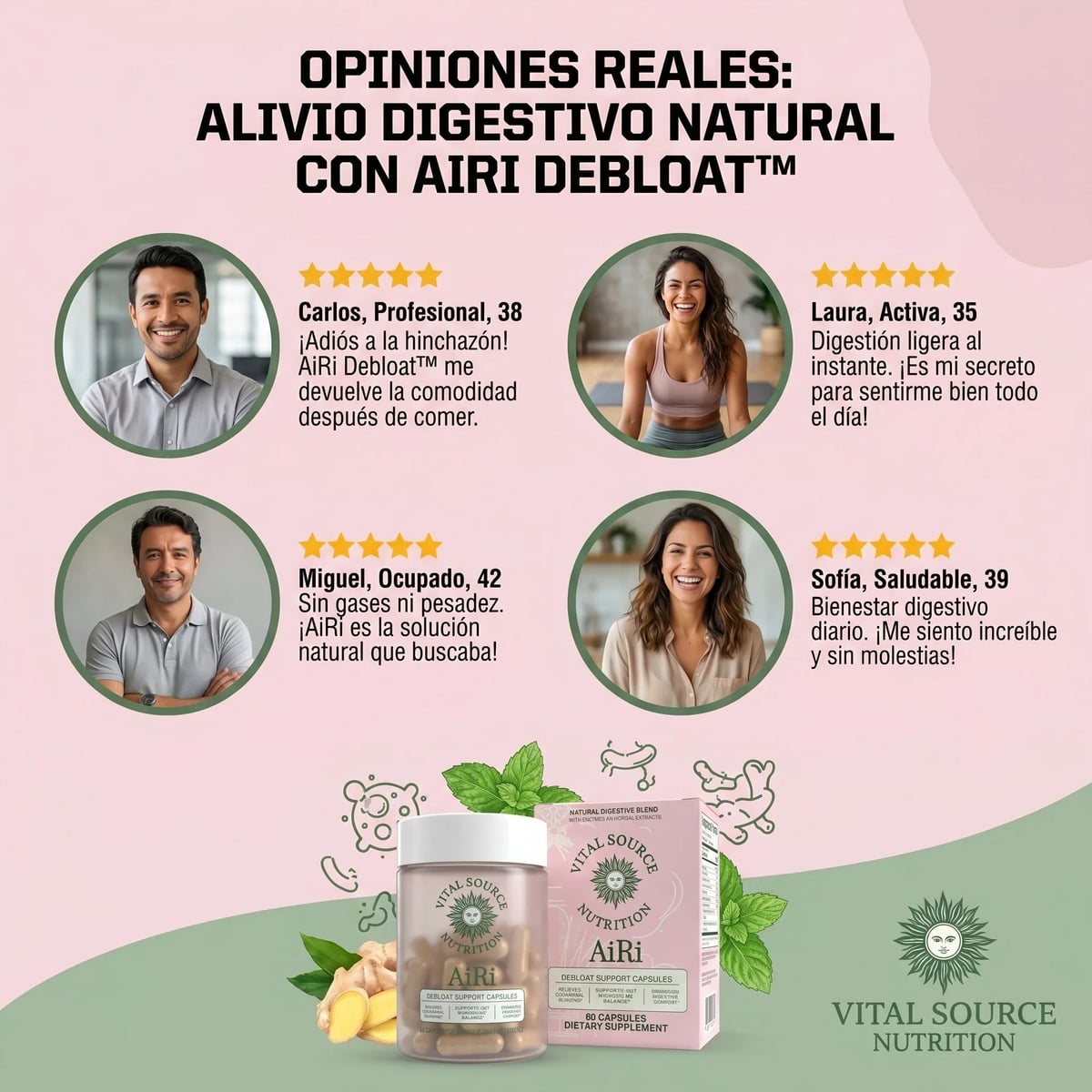 AiRi Debloat™ | Enzimas + Probióticos para una Digestión Ligera y Sin Inflamación