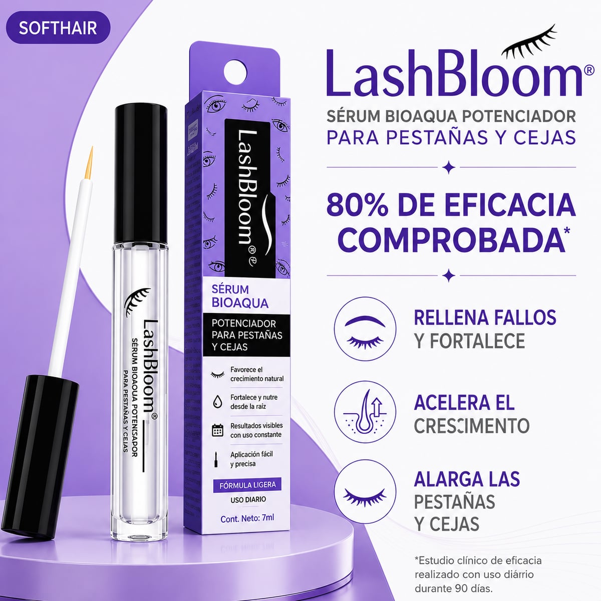 ULTIMAS UNIDADES - LashBloom® - Sérum BioAqua Potenciador para Pestañas y Cejas + ENVÍO GRATIS 🎁