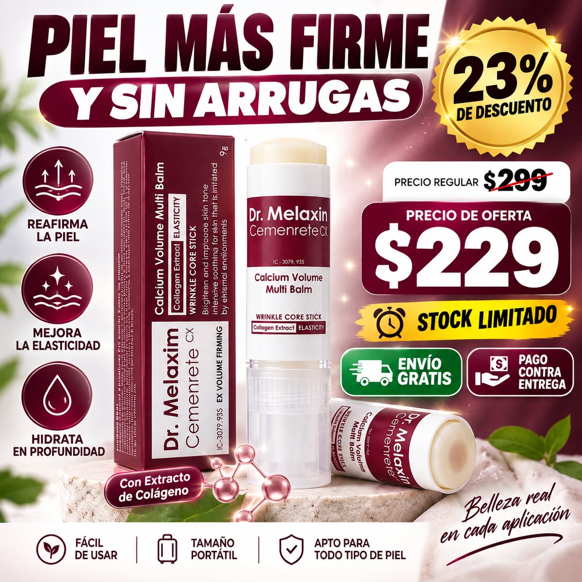 Dr. Melaxin Bálsamo Coreano de Colágeno Reafirmante Antiedad y Antiarrugas