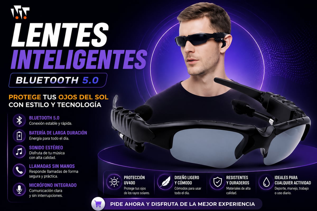 Lentes Inteligentes Bluetooth 5.0 con Audio Integrado