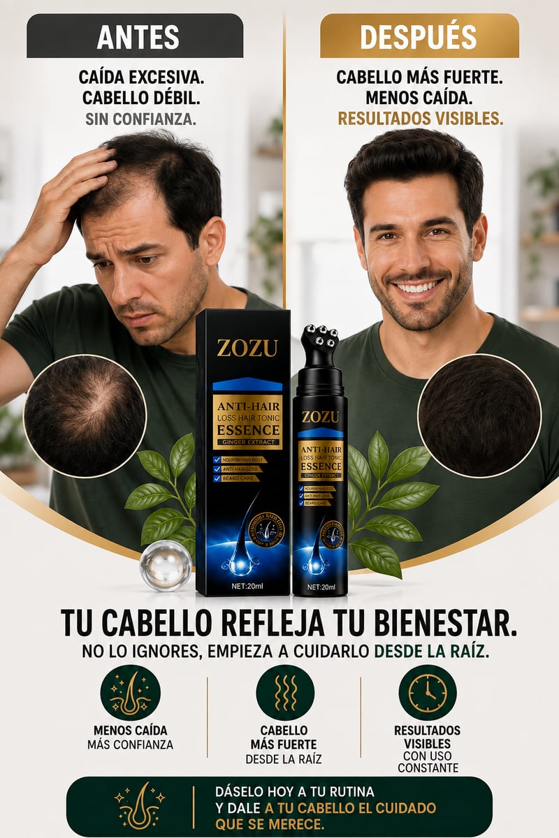 ZOZU Serum Capilar Fortalecedor con Aplicador Masajeador