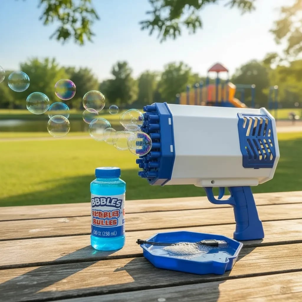 BAZOOKA DE BURBUJAS AZUL 32 Agujeros 2X1