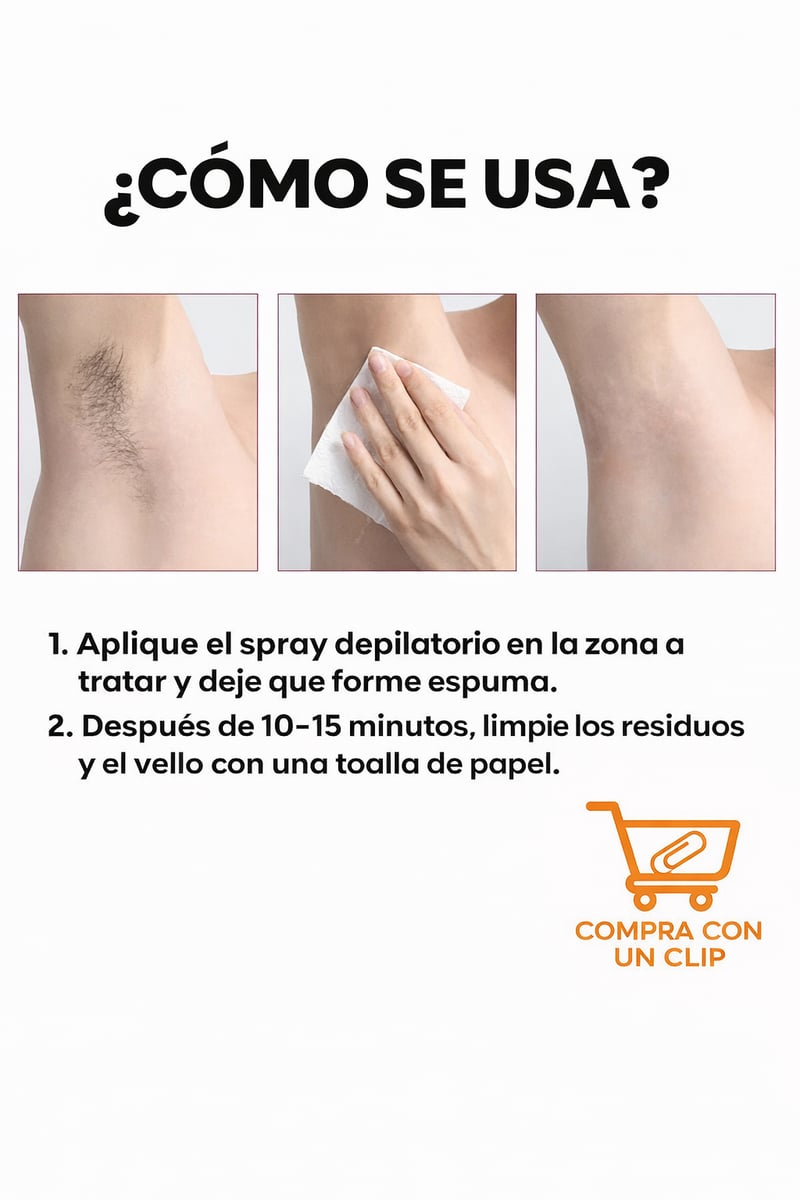 OFERTA 2x1 ⭐️ Spray Depilador para Hombres y Mujeres - 100% ORIGINAL Y SIN DOLOR