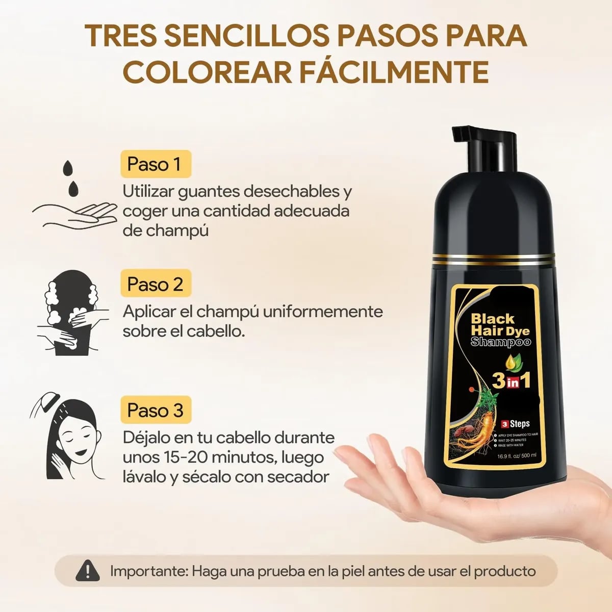 CUBRE TUS CANAS SIN COMPLICACIONES - Shampoo Cubre Canas 500 ml + ENVÍO GRATIS