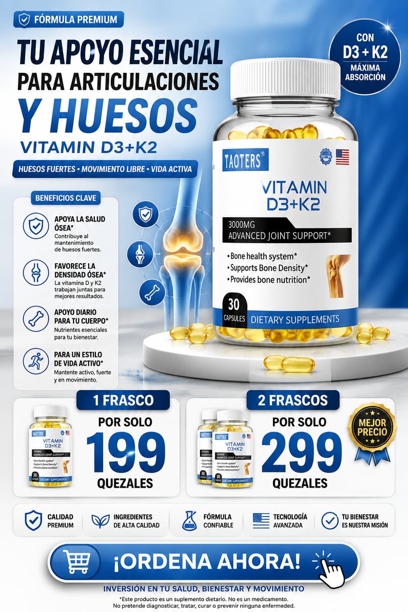 Suplemento de vitamina D3K2 - Tu escudo diario en una cápsula - OFERTA 2X 299