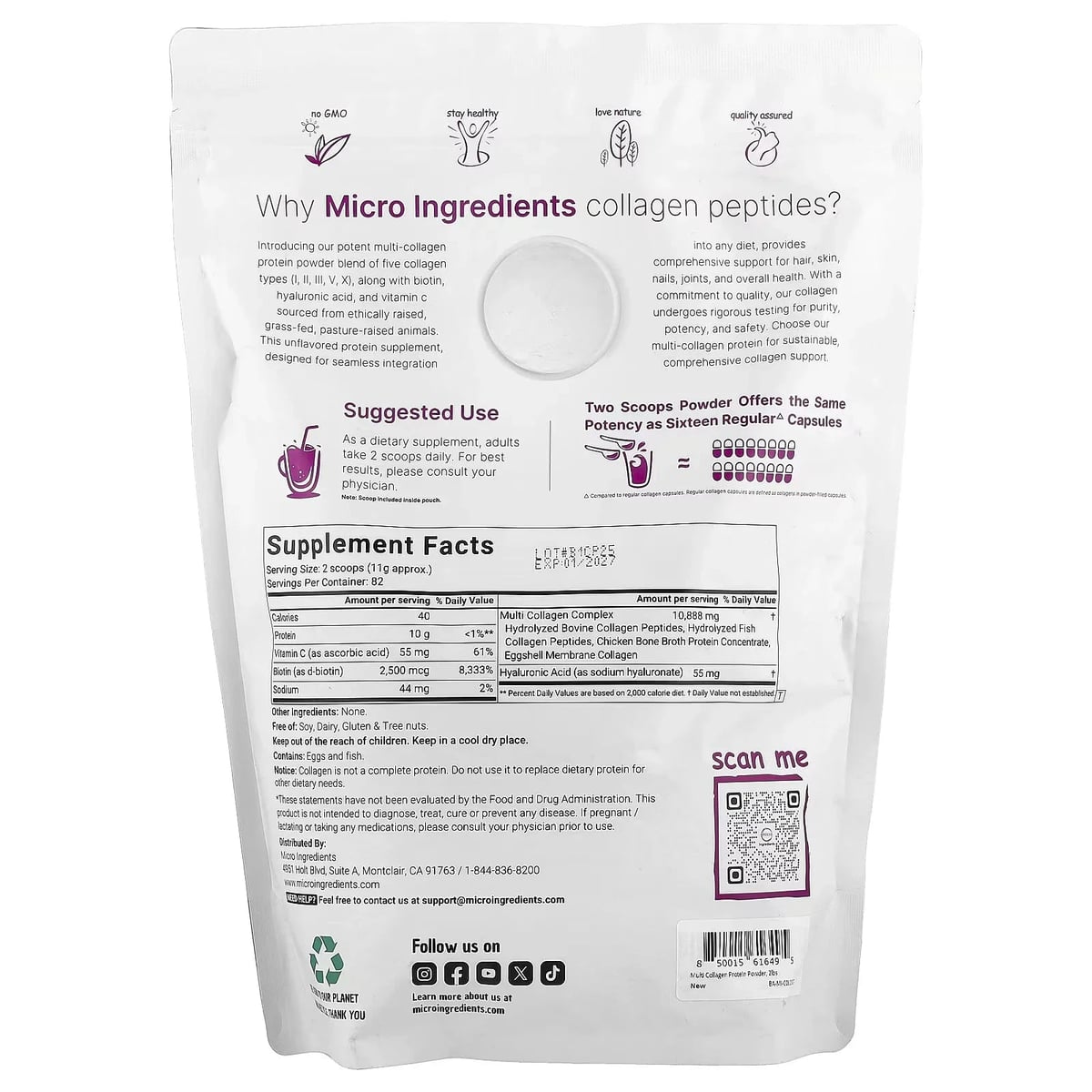 Multi Collagen Peptides, Recupera la firmeza, movilidad y belleza natural de tu cuerpo