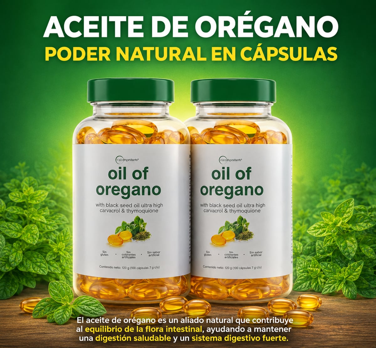 Aceite de orégano - Detox natural 60 caps