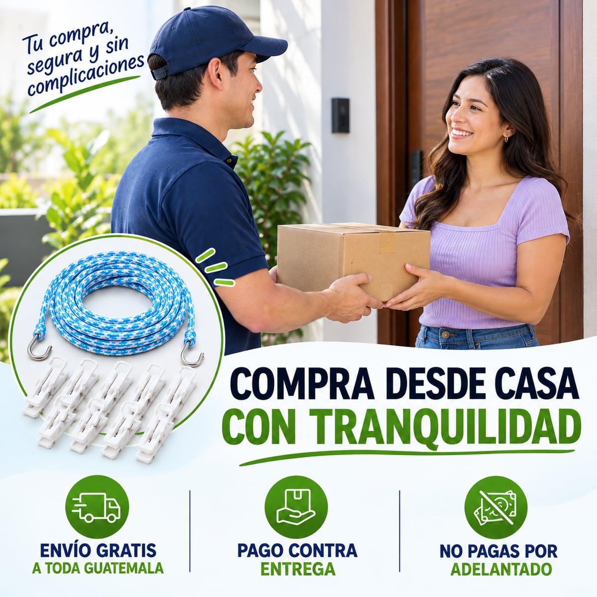 TENDEDERO ANTIVIENTO DE 8 METROS | Mantén tu ropa separada y mejor ventilada