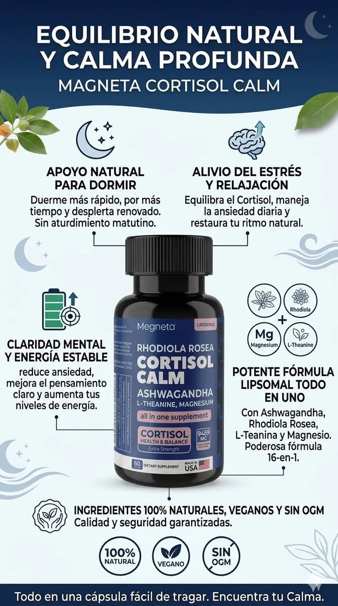 CORTISOL CALM – Suplemento para el Estrés, el Sueño y la Energía