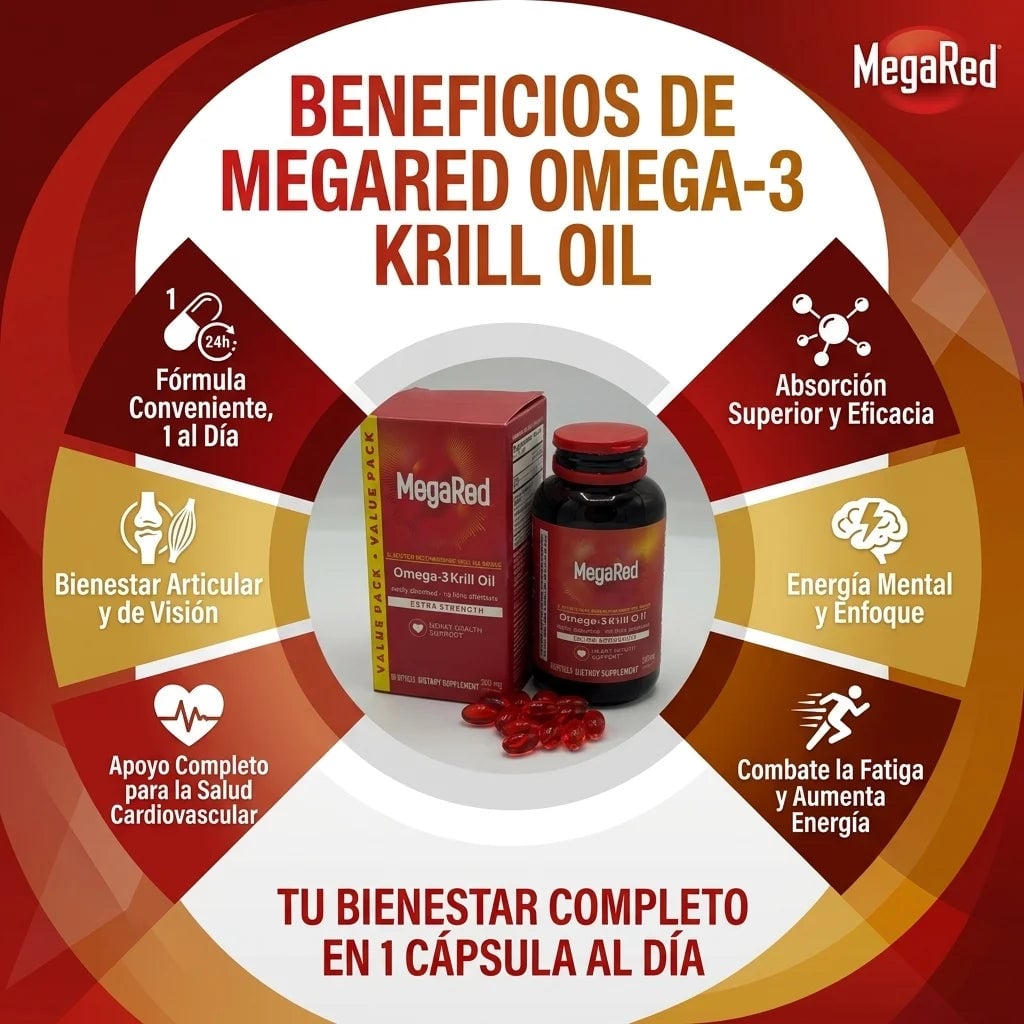 MegaRed® Omega-3 + Krill - Cuida tu corazón, mente y articulaciones 