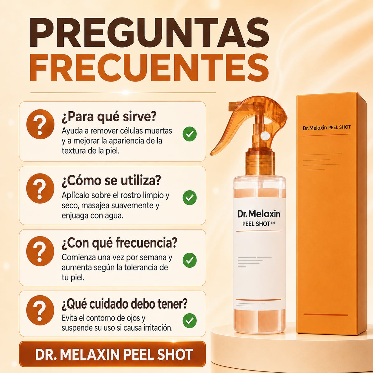 Dr.MelaxinSpray Coreano Aclarante — Axilas, Codos y Rodillas Uniformes