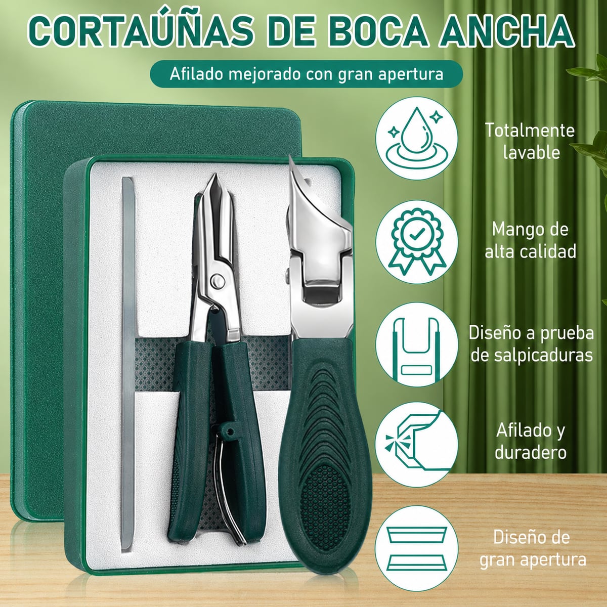 Kit corta uñas avanzado de grado medico / Corta uñas biselados con forma de pico de águila + ENVIO GRATIS