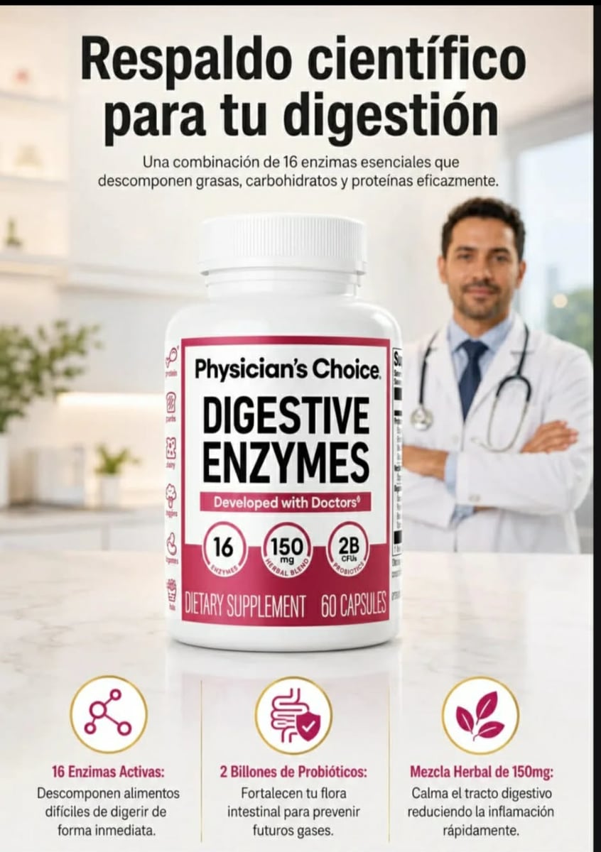 🔥Digestive Enzyme x60 Cap. 💚¡DespÃdete de la inflamación y recupera tu figura! ✅ 100% Original