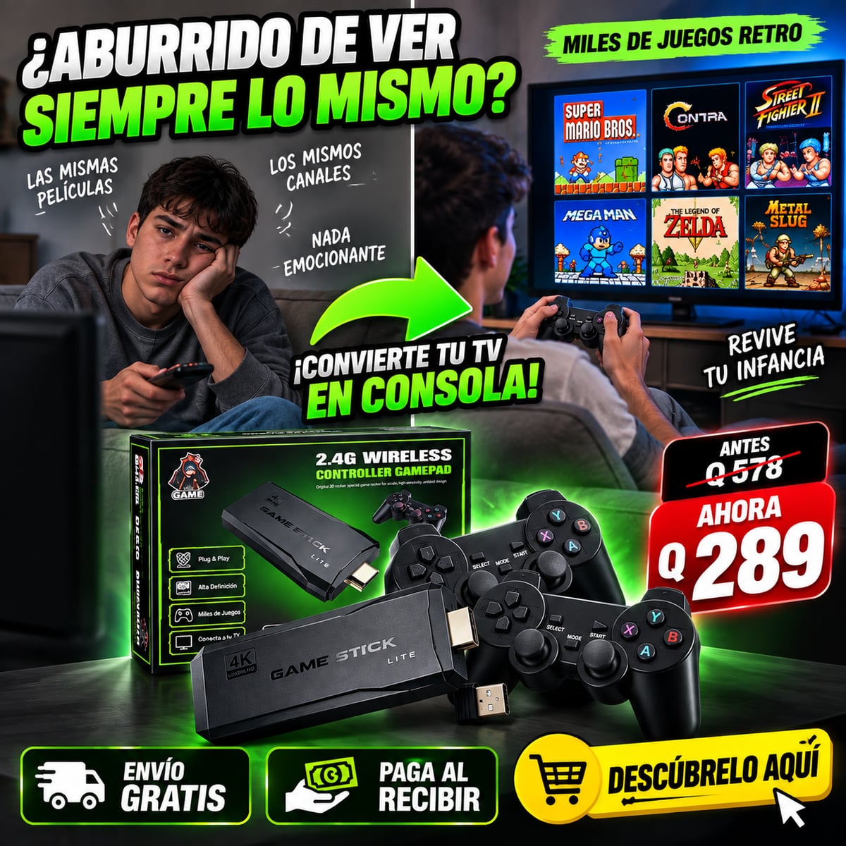Consola Retrogamer 90s version PRO 4K con 20.000 juegos + 2 controles inalámbricos