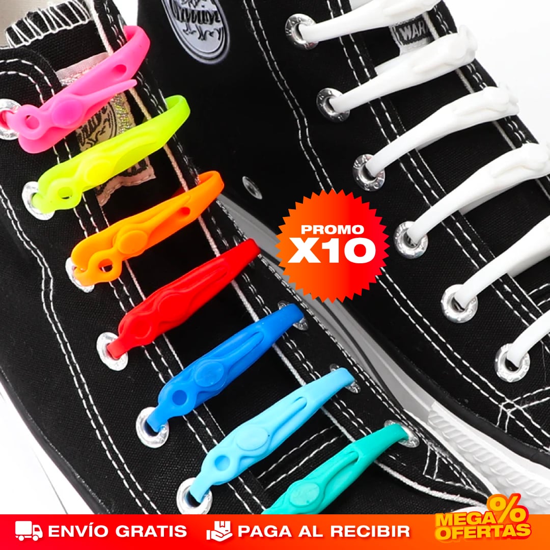 PROMO X10 CORDONES ELÁSTICOS DE SILICONA