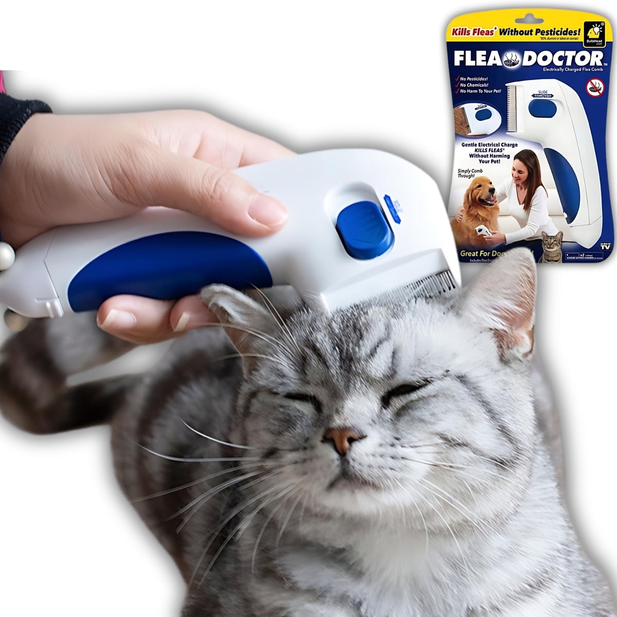 Peine Eléctrico Mata Pulgas para Mascota