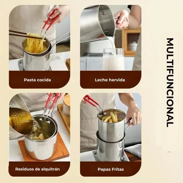 GourmetFry - Freidora de Cocina Inoxidable + Regalo