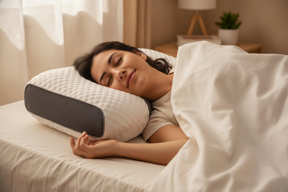 SleepMax™ — Almohada Ortopédica Inteligente 3D