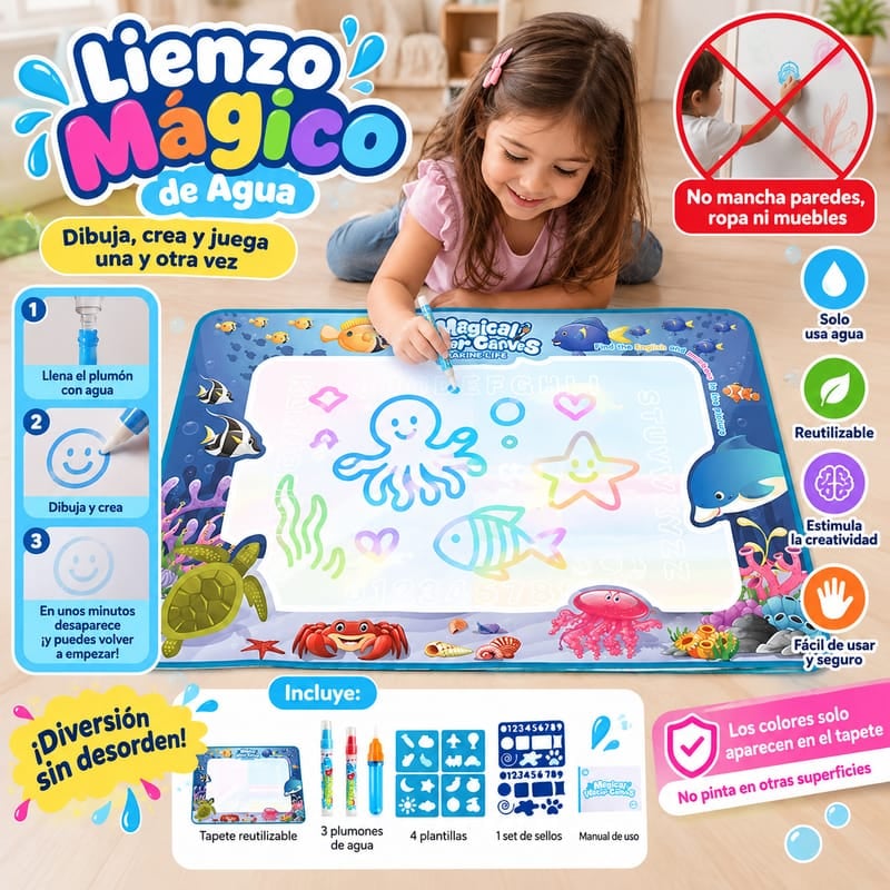 Lienzo Mágico de Agua: ¡Diversión sin manchas!