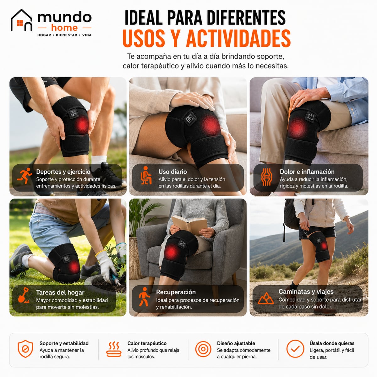 Rodillera Térmica con Soporte y Compresión