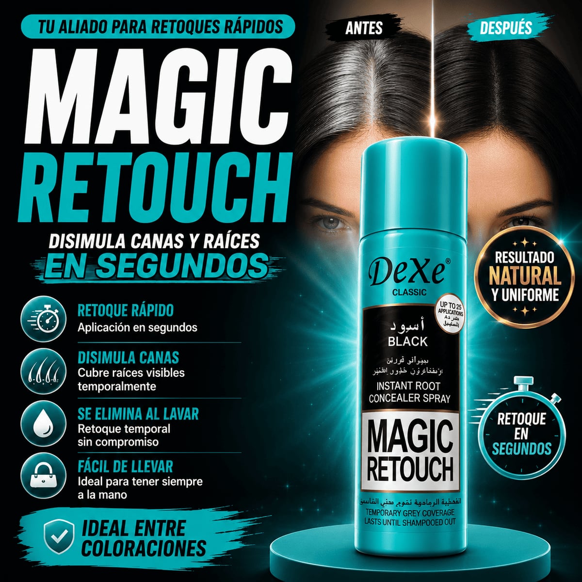 DeXe™ - Spray Cubre Canas y Raíces (COLOR NEGRO)