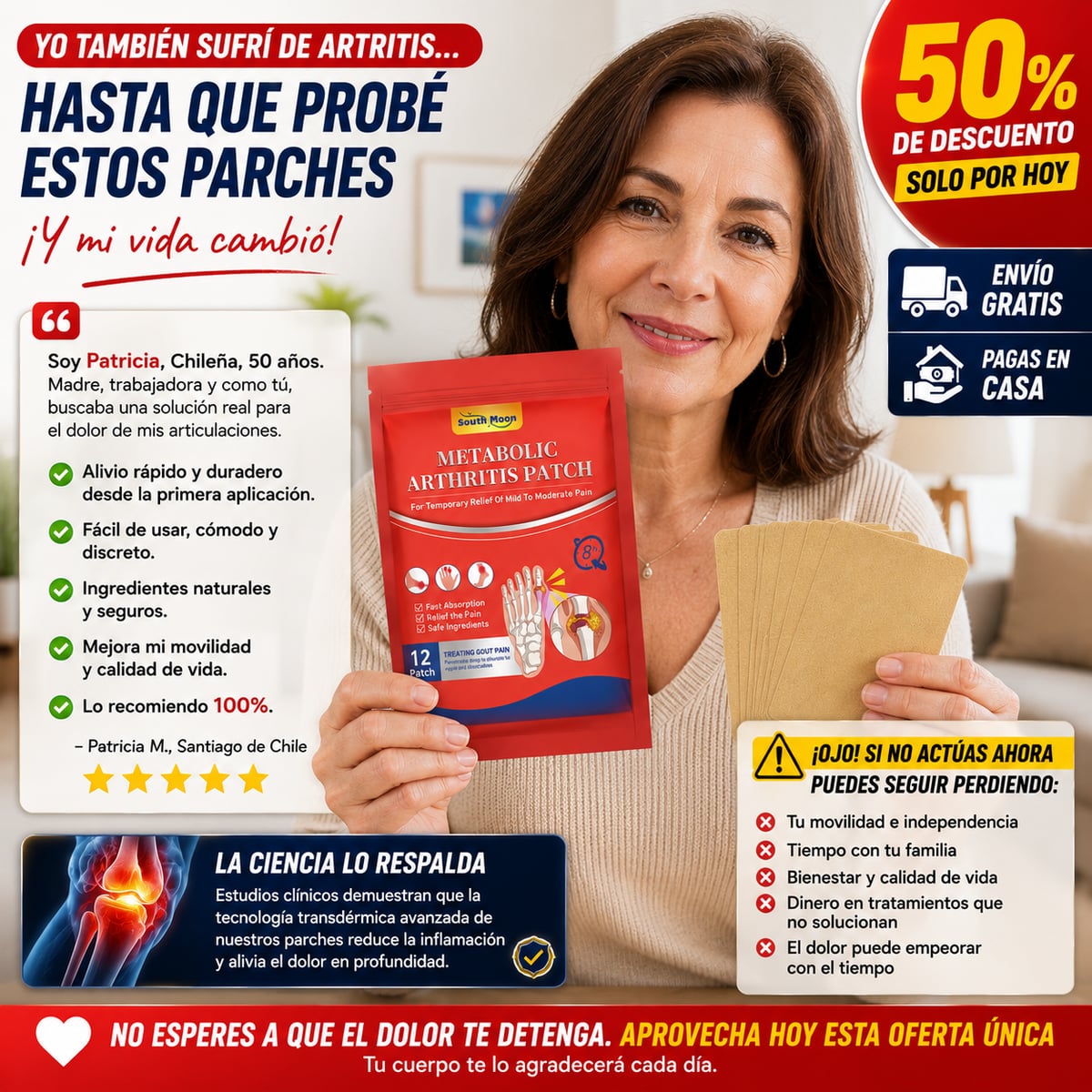 Metabolic Arthritis Patch ¡Vuelve a vivir sin dolor!  PACK de Parches para Artritis ( 36un) + ENVIO GRATIS