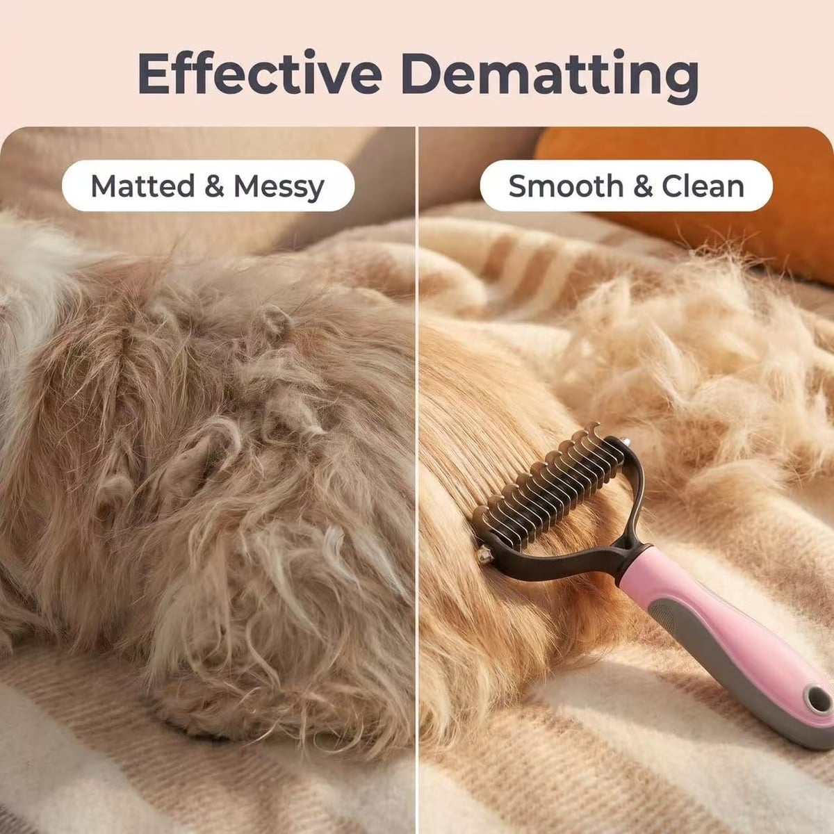 Double-Sided Deshedding Comb for Dogs &amp; Cats