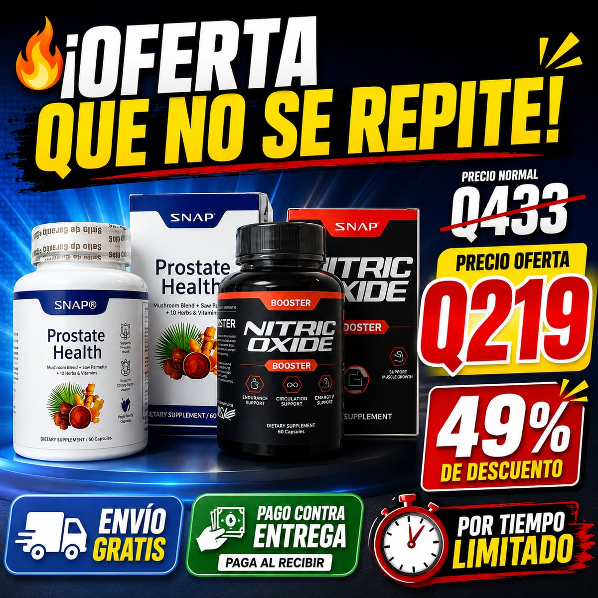 Combo SNAP Prostate Health + SNAP Nitric Oxide Booster