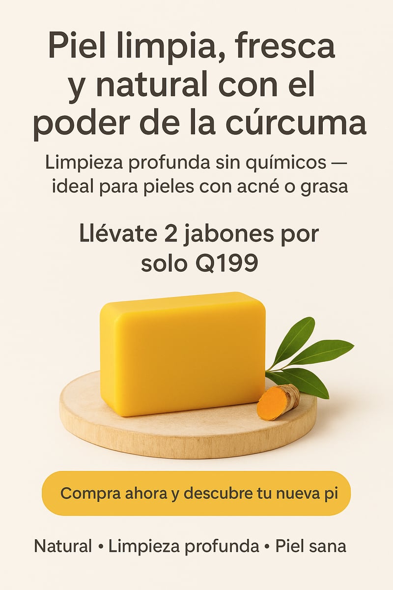 Jabón de Cúrcuma + Ácido Kójico – PROMO 2x1 ✨ Eliminador de Manchas y Acné - 100% ORIGINAL + ENVIO GRATIS 🎁